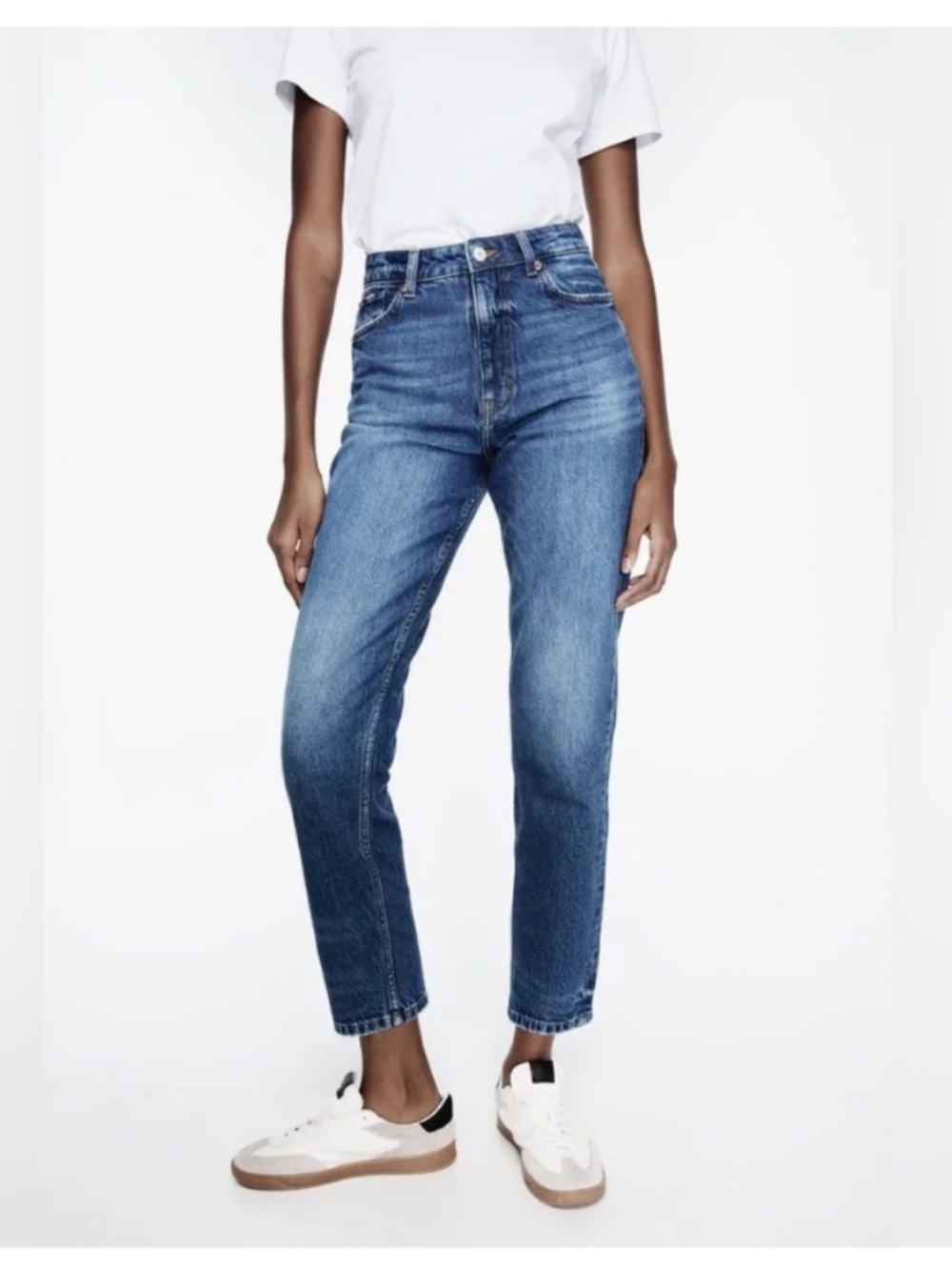 Zara Z1975 MOM FIT JEANS HIGH WAIST sz 26 medium wash EUC